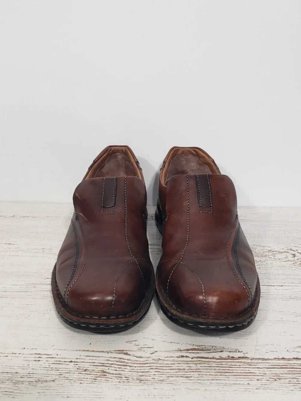 Clarks Escalade  Brown Leather Slip On Shoes  Loafers  Men's Size 11